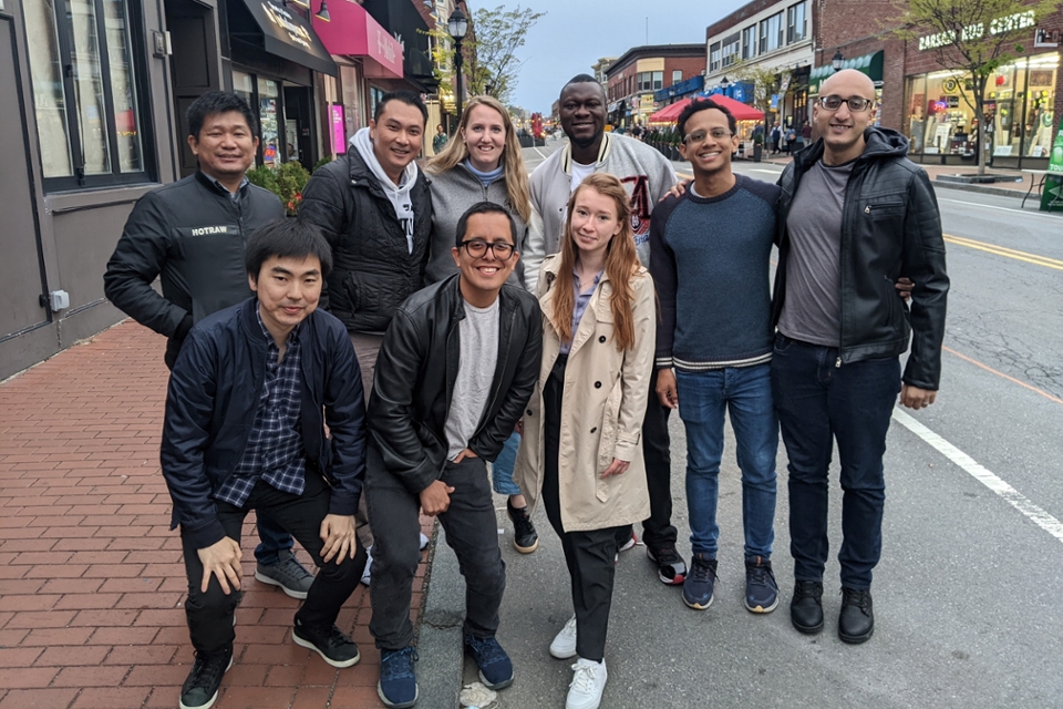 Fulbright scholars posing as a group on Moody Street