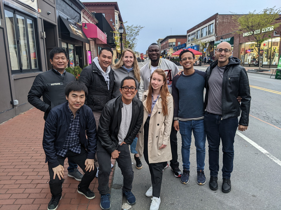 Fulbright scholars standing on the street