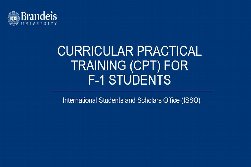 Title slide: Curricular Practical Training (CPT) for F-1 Students