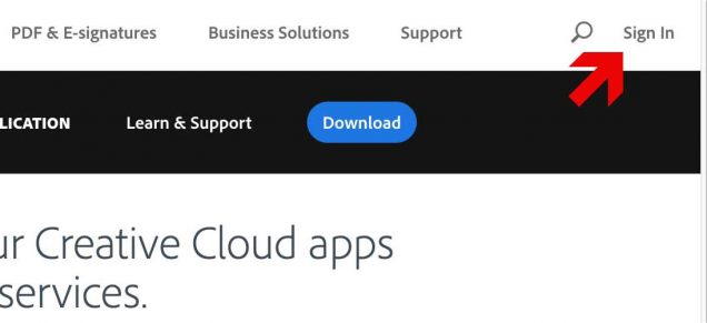 Adobe Creative Cloud sign-in