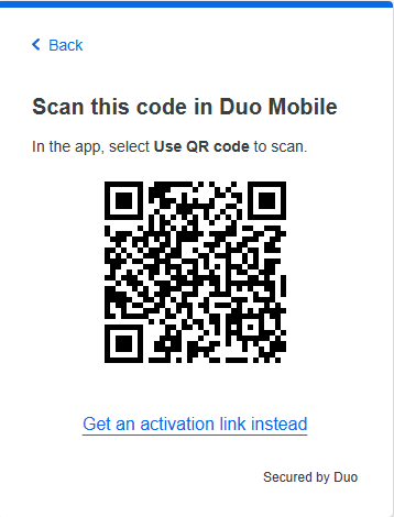 image is of duo, scan this QR code