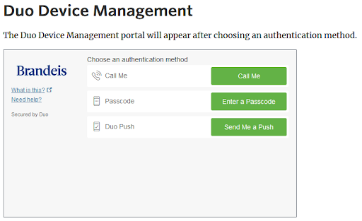 image is of duo device management