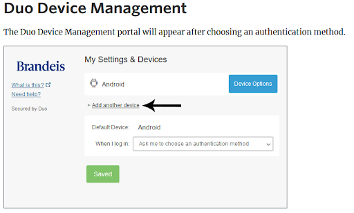 image is of duo device management