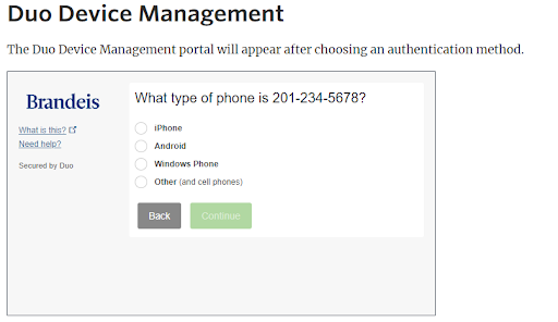 image is of duo device management