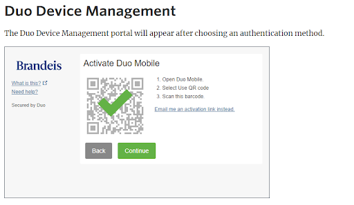 image is of duo device management