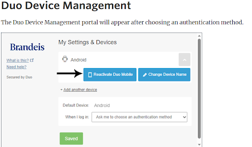 image is of duo device management