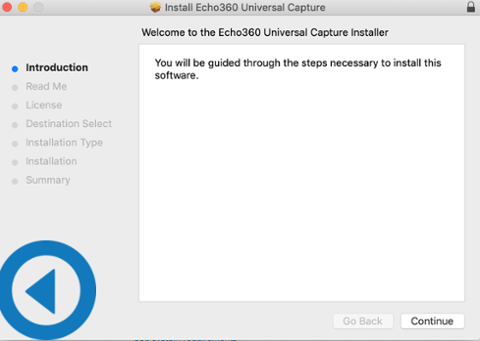 Universal Capture Mac install dialog box