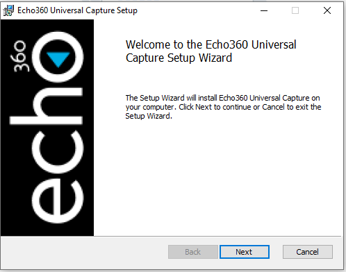 Universal Capture Windows install dialog box