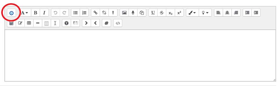 Moodle activity toolbar with callout of Echo360 button