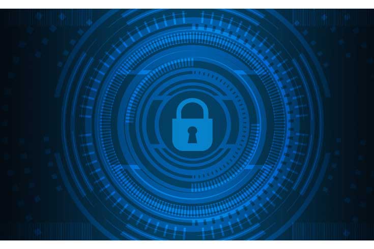 a lock surrounded by circles