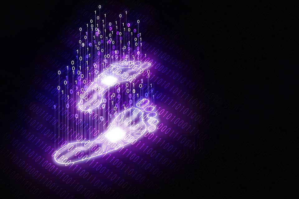 footprint made of numbers