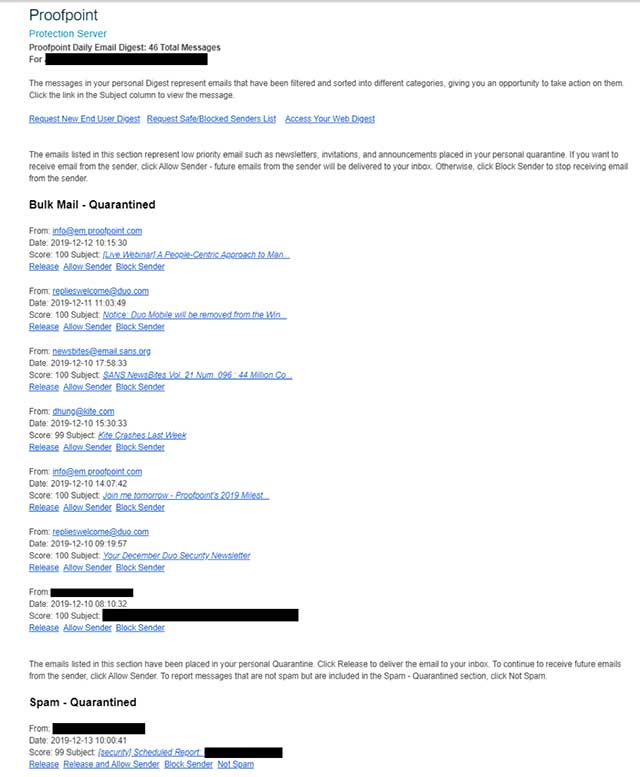 Proofpoint daily digest