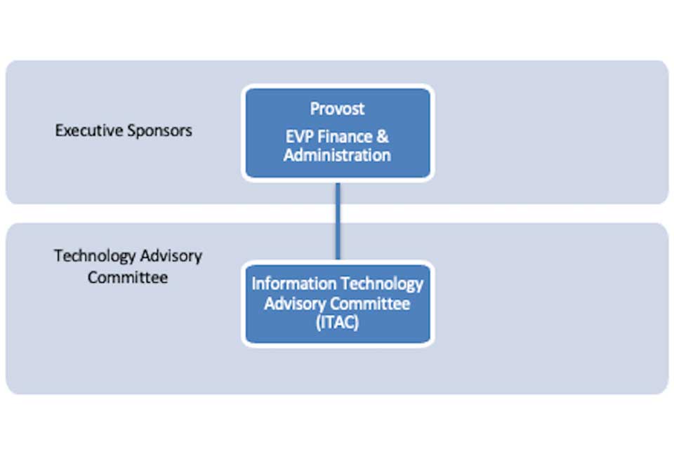 IT governance structure with ITAC reporting to the Executive Sponsors.