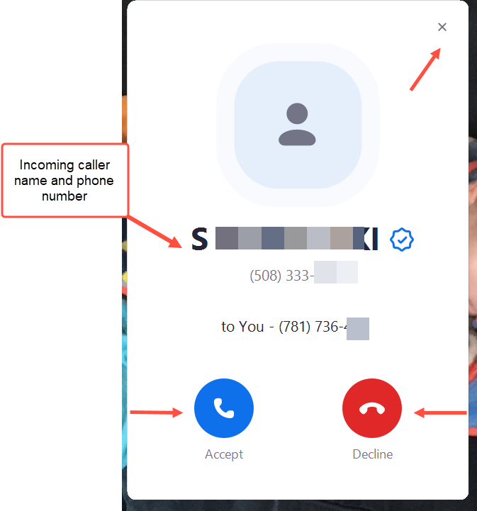 Incoming call notification
