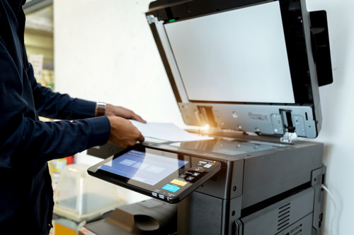 A printer with a card reader attached