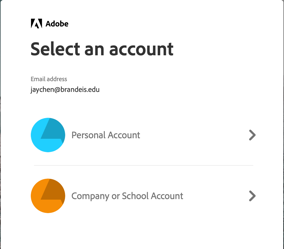 Second Adobe sign in screen