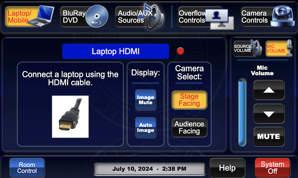 touchpanel main page