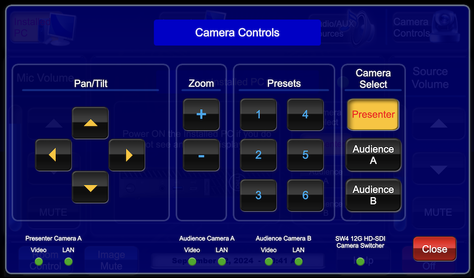 camera controls page