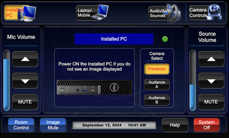 touch panel main page