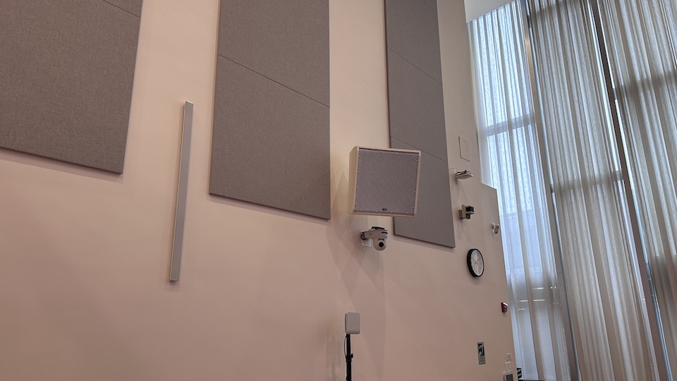 Rapaporte Treasure Hall speakers, ambient microphones and camera