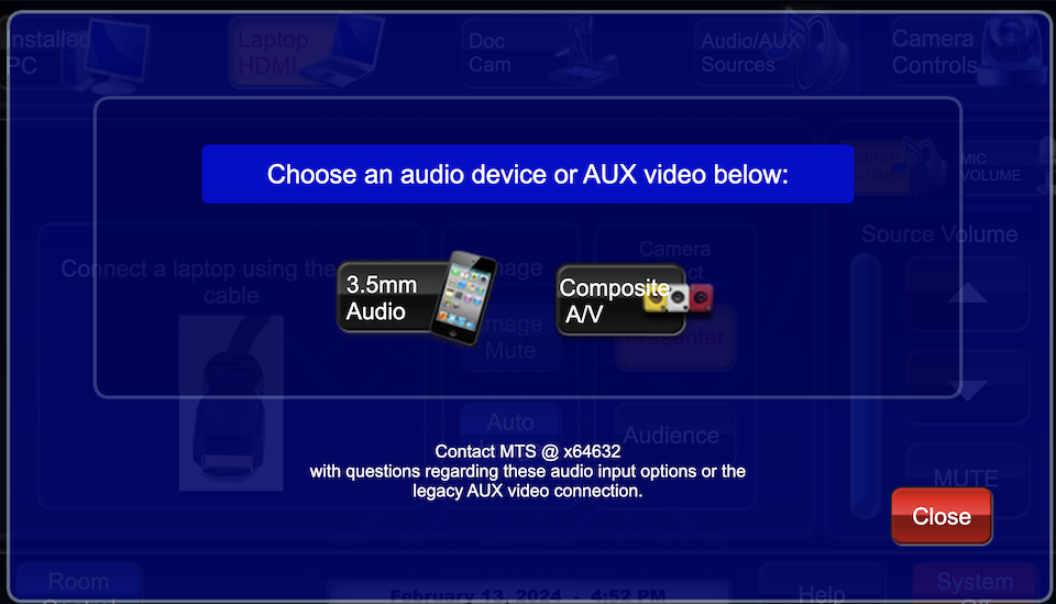 aux video inputs page