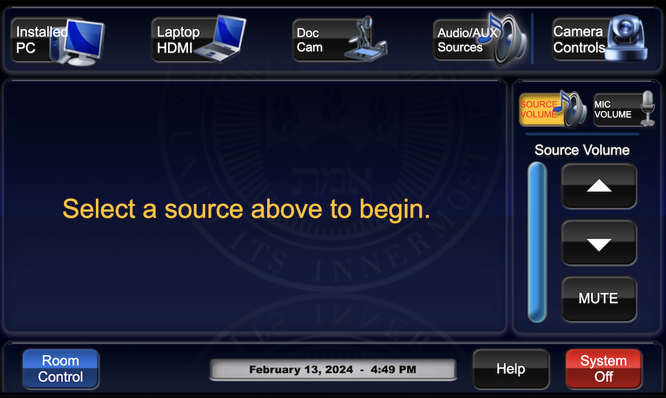 Goldsmith 117 touchpanel main page