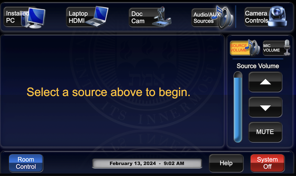 Goldsmith 317 touchpanel main page