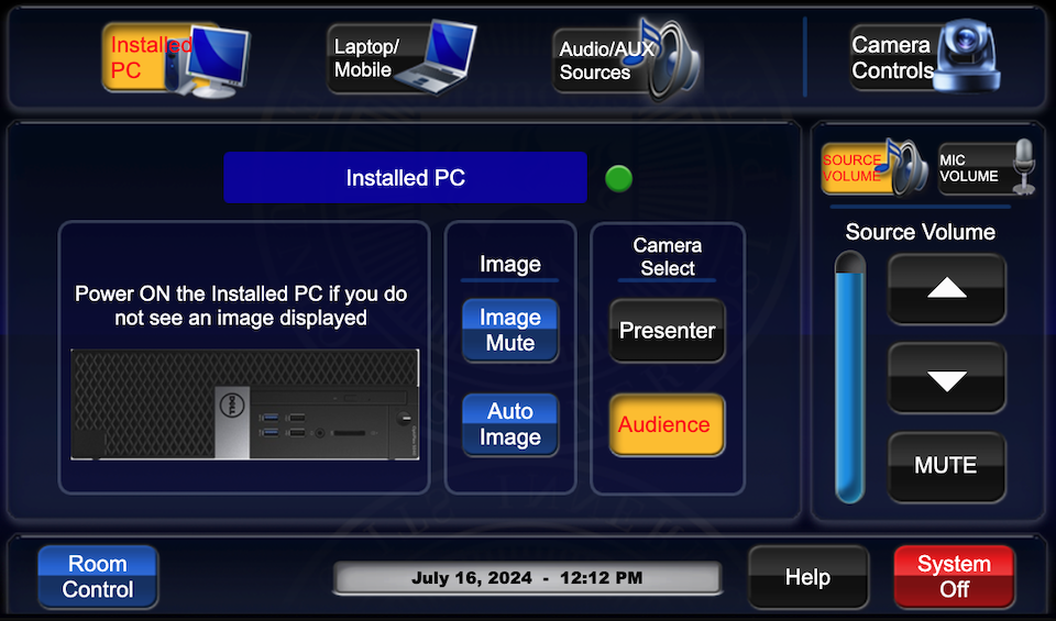 touch panel main page