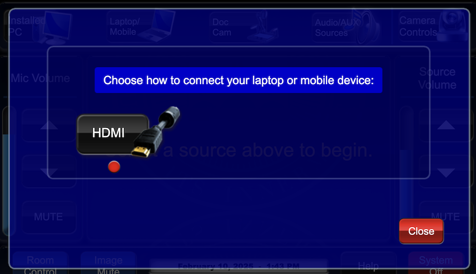 laptop or mobile device source menu