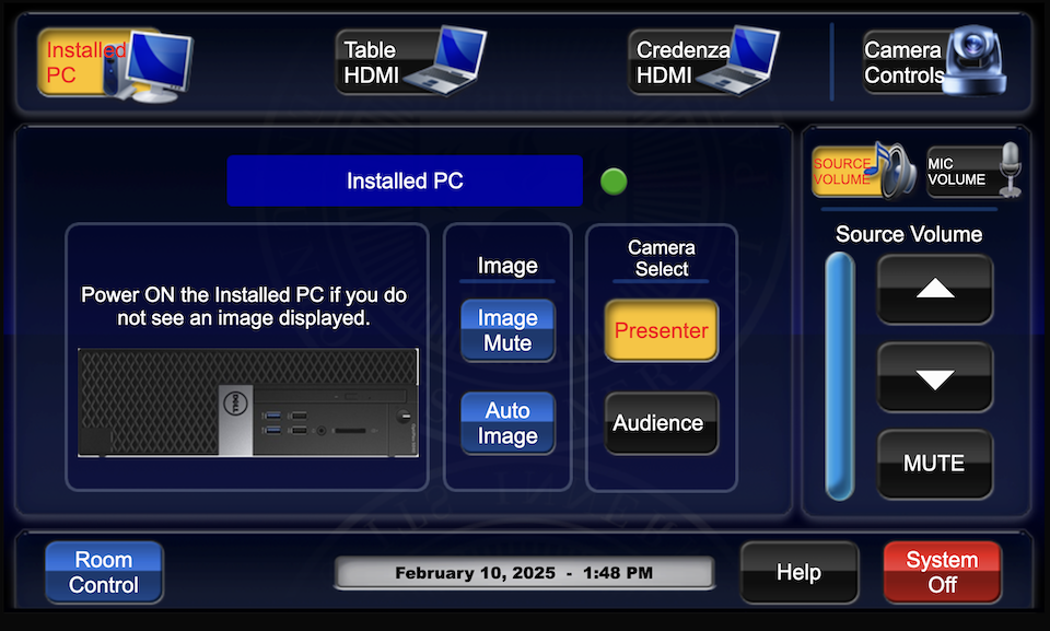 touchpanel main page