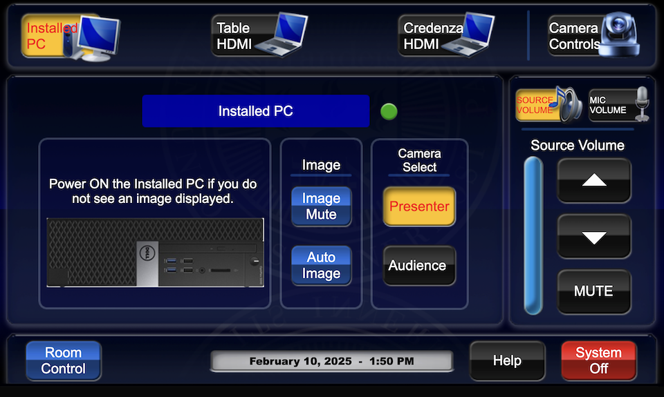 touchpanel main page