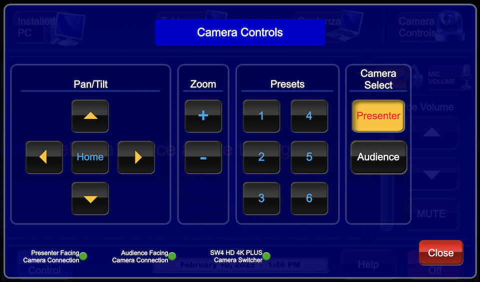 camera controls page