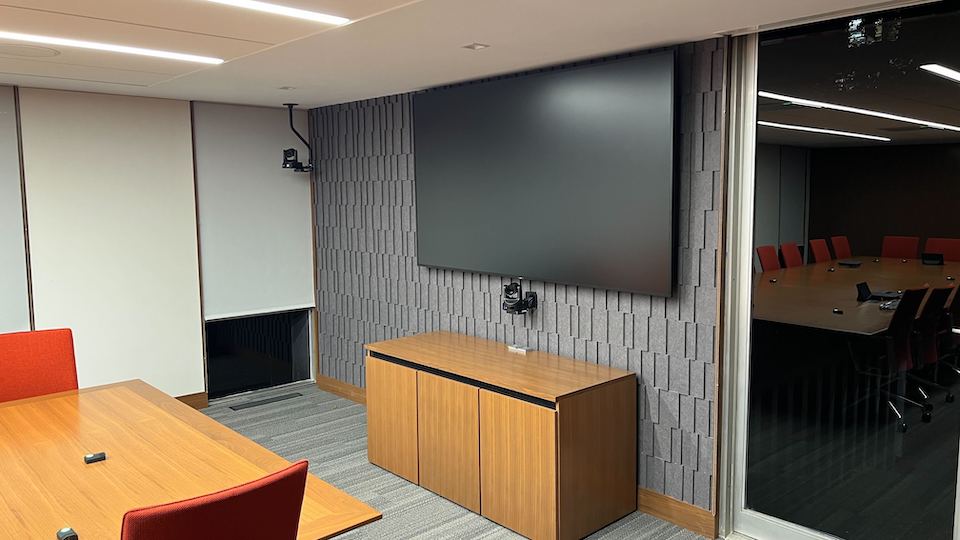 Trustees Boardroom TV monitor and cameras