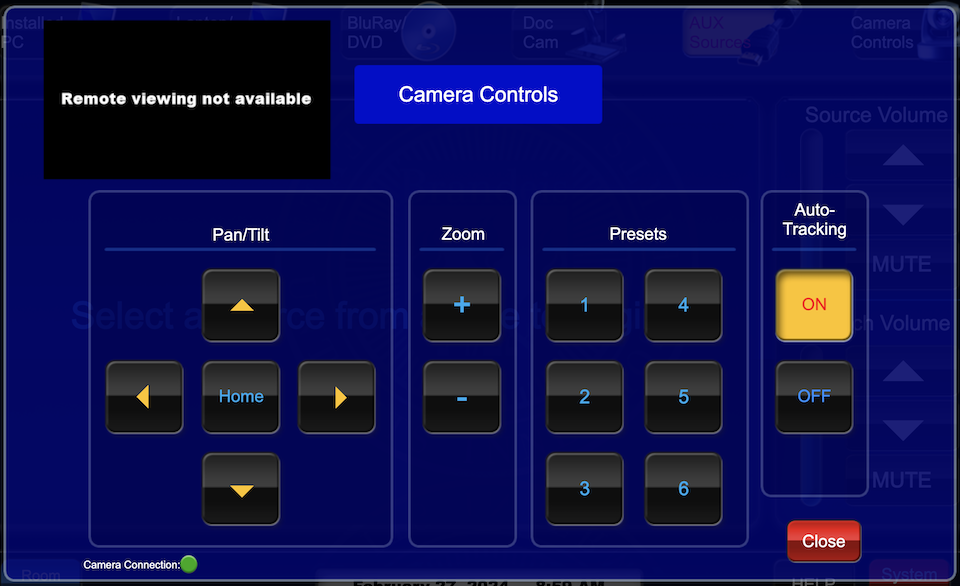camera controls page