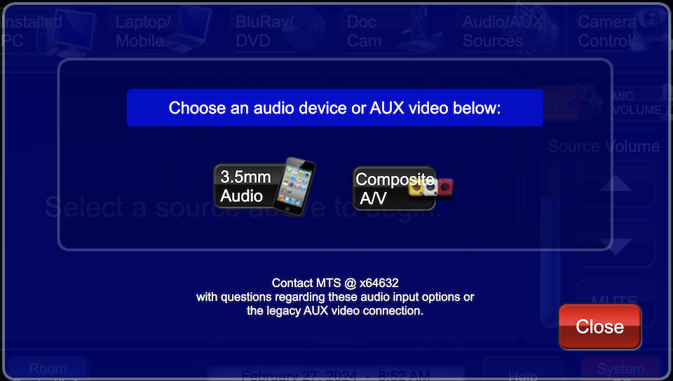 aux video inputs page