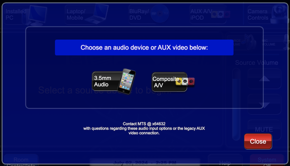aux video inputs page