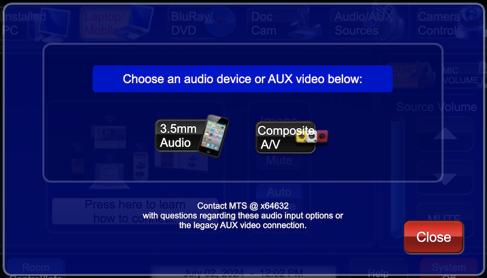 aux video inputs page