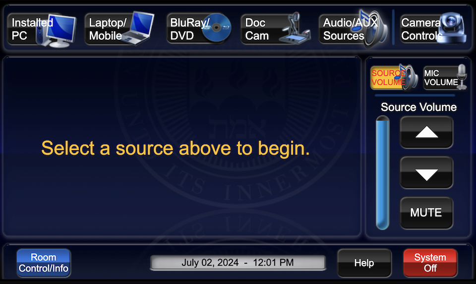 touch panel main page
