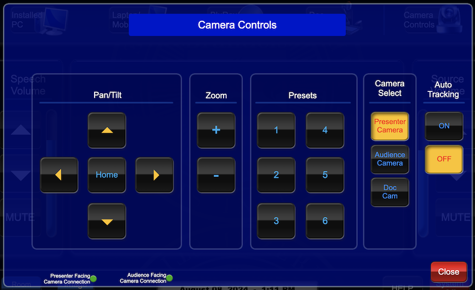 camera controls page