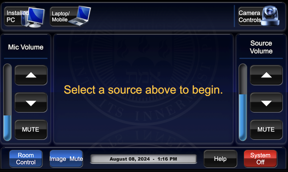 touch panel main page