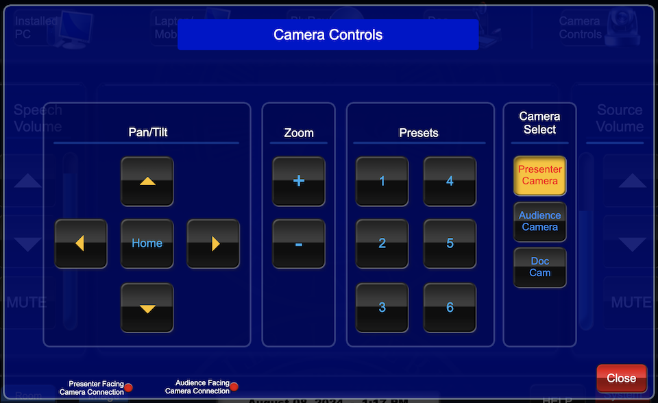 camera controls page