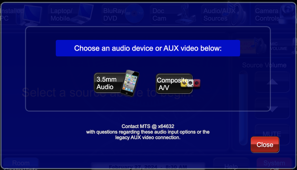 aux video inputs page