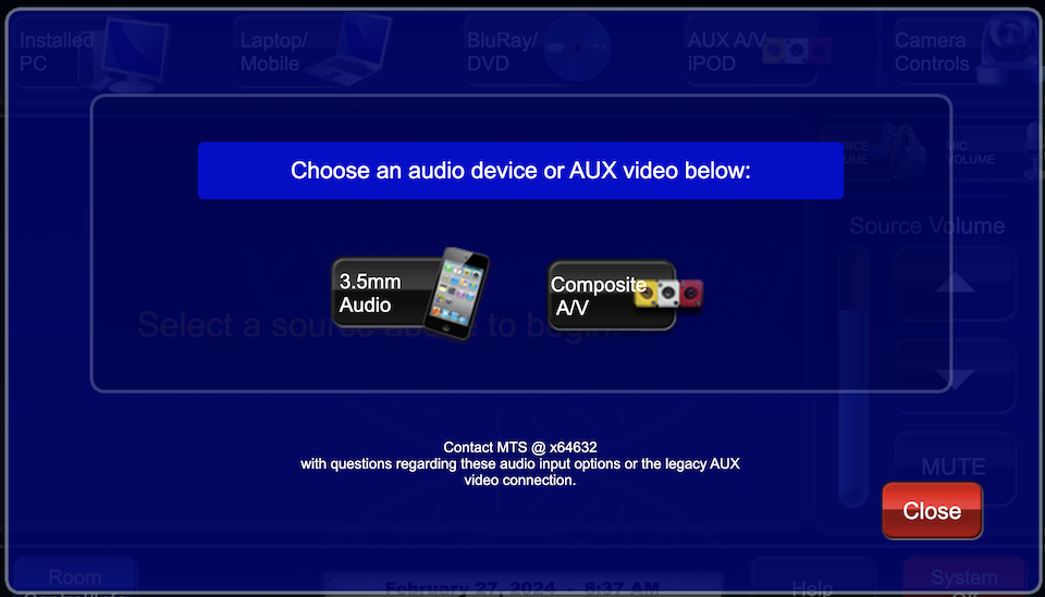 aux video inputs page