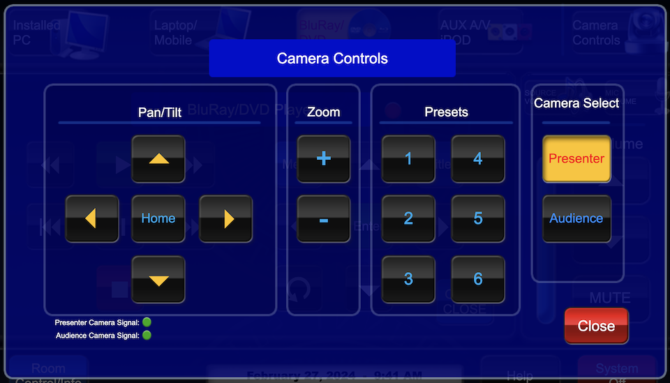 camera controls page