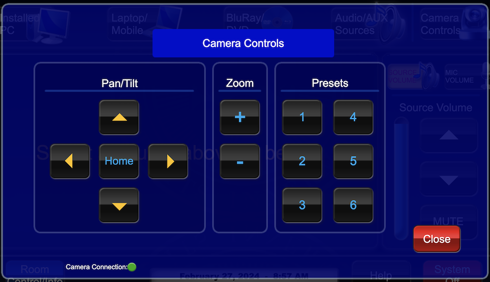 camera controls page