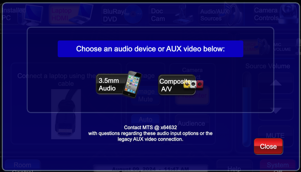 aux video inputs page