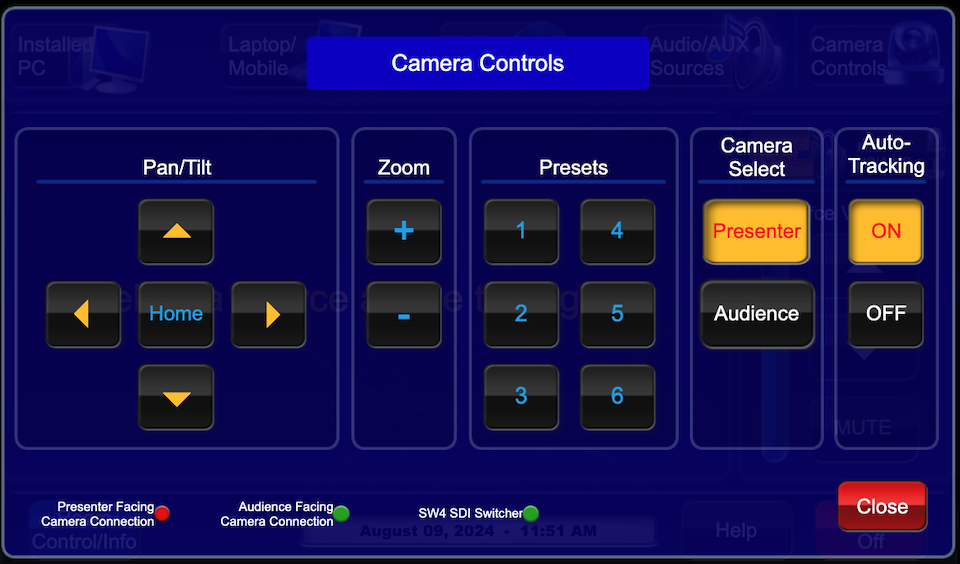 camera controls page