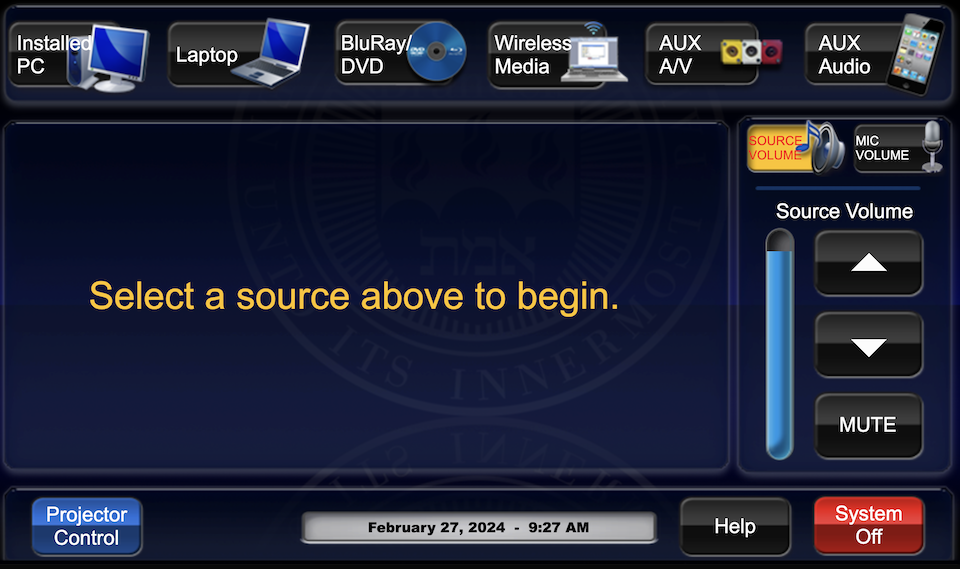 touchpanel main page