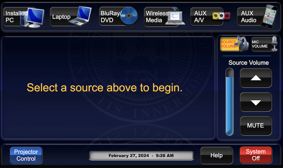 touchpanel main page
