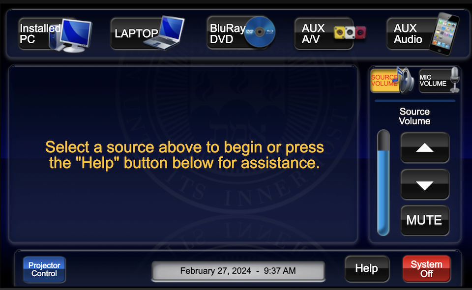 touchpanel main page